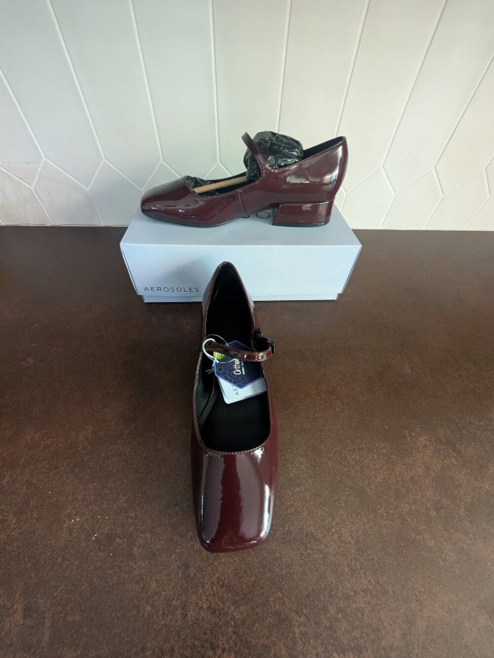 NWT Aerosoles Isannah Patent Mary Jane Heels in Merlot – Size 10M